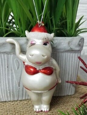 Saucy Winking Hippo Ornament